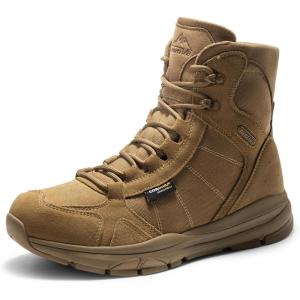 NORTIV 8 Men’s Lightweight Military Tactical Work Boots Outdoor Hiking Motorcycle Combat Boots(Brown)