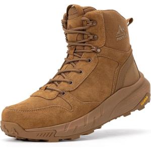 NORTIV 8 Men’s Military Tactical Boot Lightweight Comfortable Boots for Work All Day Side Zipper Motorcycle Combat Hiking Boots Metrostrike(8-9 Inches)(Coyote Suede)