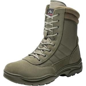 NORTIV 8 Men’s Military Tactical Work Boots Side Zipper Leather Motorcycle Combat Boots Trooper(6-8 Inches)(Army Green)
