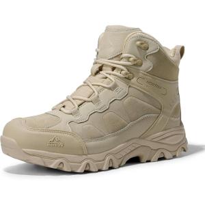 NORTIV 8 Men’s Waterproof Hiking Boots Outdoor Mid Trekking Lightweight Mountaineering Shoes Paladin(Sand)