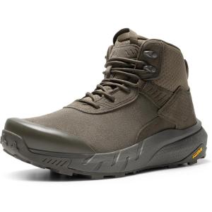 NORTIV 8 Men’s Waterproof Military Tactical Work Boots Leather Motorcycle Combat Lightweight Non-Slip Hiking Boots for Men Defender(Coffee-6 Inches)