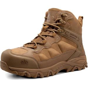 NORTIV 8 Waterproof Steel Toe Boots for Men Slip Resistant Safety Industrial Boots Paladin-Steel(Coyote)