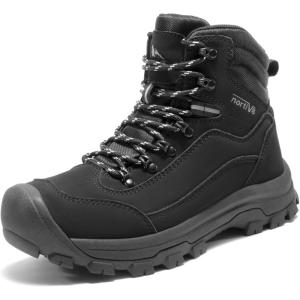 NORTIV 8 Women’s Hiking Boots Waterproof Trekking Camping Trail Backpacking Boots for Outdoor(Black)