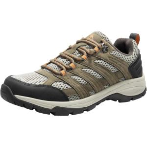 NORTIV 8 Women’s Hiking Shoes Lightweight Breathable Mesh Walking Sneakers Outdoor Work Shoes Wander(Khaki-pu)