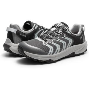 NORTIV 8 Women’s Hiking Shoes Lightweight Walking Sneakers with Arch Support Outdoor Work Camping Tennis Workout Cross Training Echo(Grey)