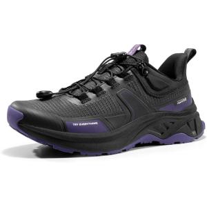 NORTIV 8 Women’s Lightweight Hiking Shoes Quick Laces Outdoor Fashion Sneakers Gladiator(Black/Purple)