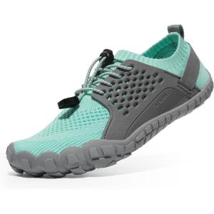 NORTIV 8 Women’s Water Shoes Barefoot Quick Dry Aqua Swim Shoes for Beach Sports Fishing Hiking Boating Surfing Shoes TREKLADY(Light Blue/Grey)