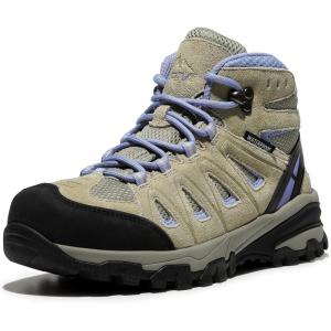 NORTIV 8 Women’s Waterproof Hiking Boots Outdoor Trekking Camping Trail Hiking Boot Seeker(Beige/Purple)