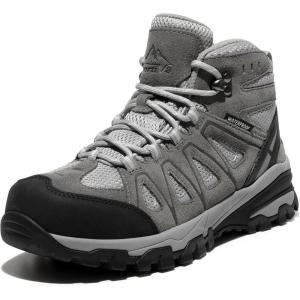 NORTIV 8 Women’s Waterproof Hiking Boots Outdoor Trekking Camping Trail Hiking Boot Seeker(Light Grey)