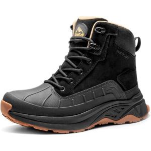 NORTIV 8 Women’s Waterproof Hiking Boots Outdoor Trekking Camping Trail Hiking Boots(Black)