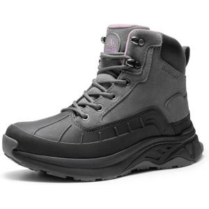 NORTIV 8 Women’s Waterproof Hiking Boots Outdoor Trekking Camping Trail Hiking Boots(Dark Grey)