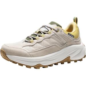 NORTIV 8 Women’s Waterproof Hiking Shoes with Arch Support Outdoors Leather Walking Trekking Camping Tennis Workout Cross Training Sneakers Wicklow(Brown/White)