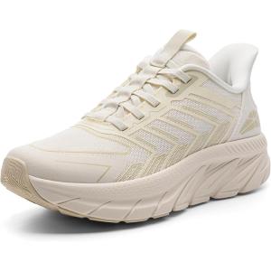 Women’s Slip On Walking Shoes Running Comfortable Tennis Breathable Non Slip Athletic Gym Workout Cross Training Fashion Sneakers(Ivory)