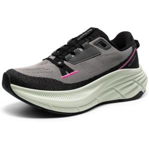Women’s Walking Shoes Cushion Running Tennis Non-Slip Comfortable Workout Gym Athletic Breathable Fashion Sneakers ActiveLite(Black/Grey)