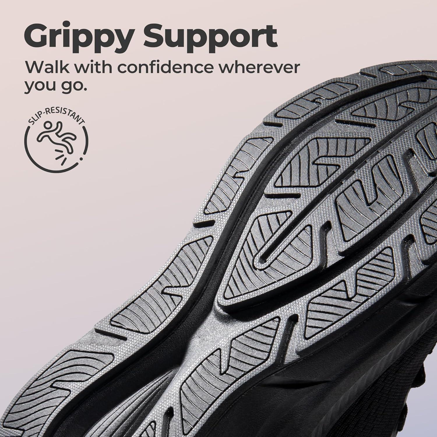 imageNORTIV 8 Womens Slip On Walking Shoes HandsFree Cushion Comfortable Running Tennis Shoes NonSlip Workout Gym Sports Athletic Fashion SneakersAll Black