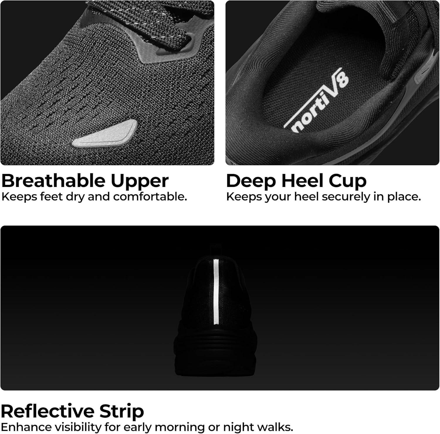 imageNORTIV 8 Womens Slip On Walking Shoes HandsFree Cushion Comfortable Running Tennis Shoes NonSlip Workout Gym Sports Athletic Fashion SneakersAll Black