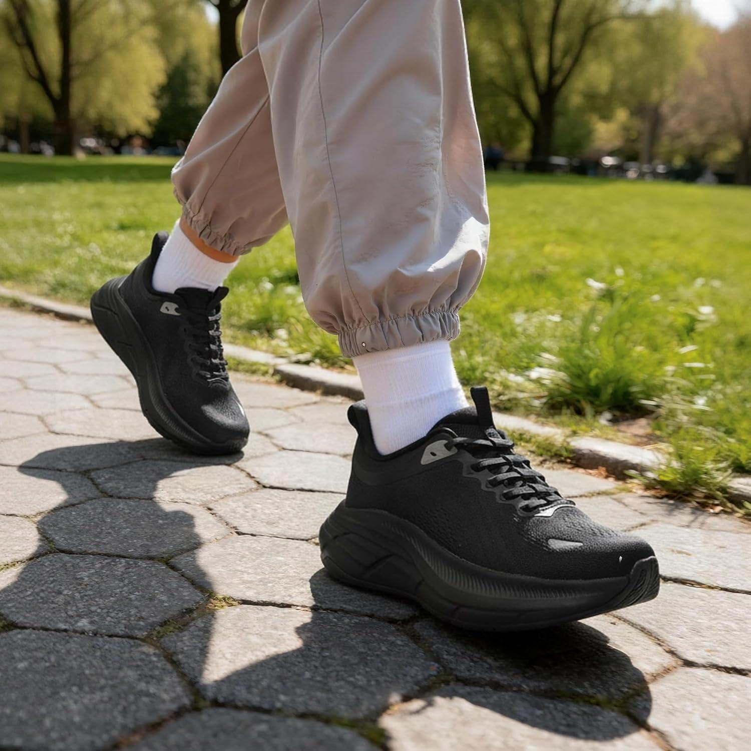 imageNORTIV 8 Womens Slip On Walking Shoes HandsFree Cushion Comfortable Running Tennis Shoes NonSlip Workout Gym Sports Athletic Fashion SneakersAll Black