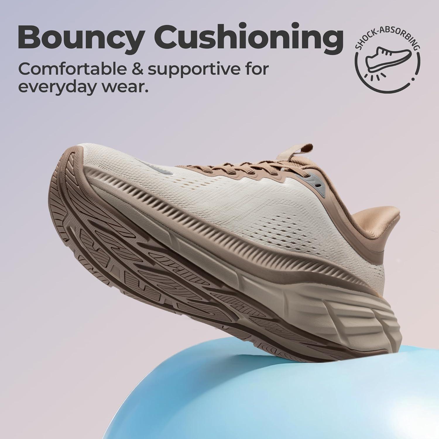 imageNORTIV 8 Womens Slip On Walking Shoes HandsFree Cushion Comfortable Running Tennis Shoes NonSlip Workout Gym Sports Athletic Fashion SneakersBeigeKhaki