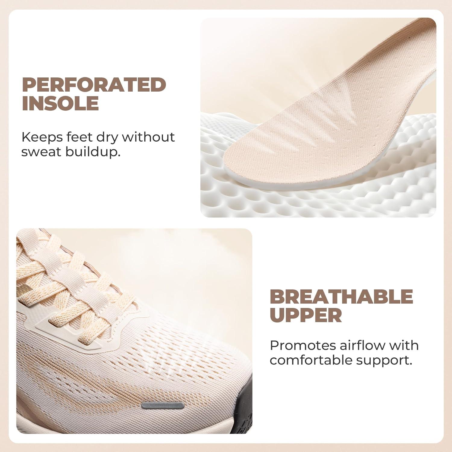 imageWomens Slip On Walking Shoes HandsFree Cushion Running Tennis Shoes NonSlip Comfortable Workout Gym Sports Athletic Fashion SneakersBeige