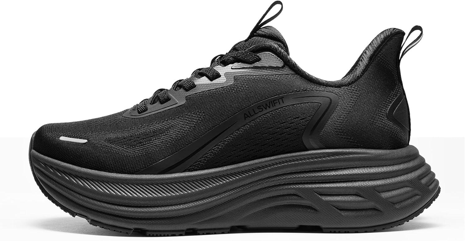 imageWomens Slip On Walking Shoes HandsFree Cushion Running Tennis Shoes NonSlip Comfortable Workout Gym Sports Athletic Fashion SneakersBlack