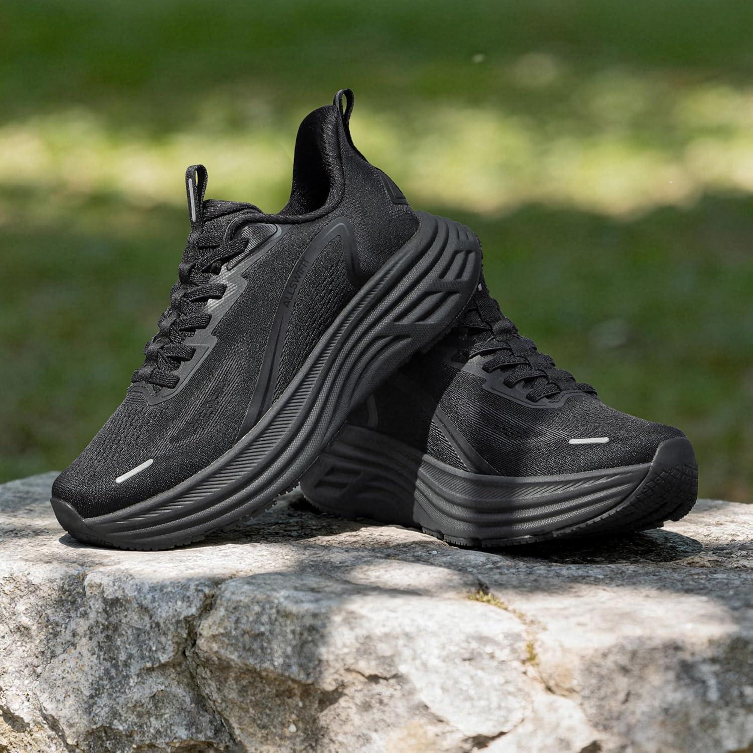 imageWomens Slip On Walking Shoes HandsFree Cushion Running Tennis Shoes NonSlip Comfortable Workout Gym Sports Athletic Fashion SneakersBlack