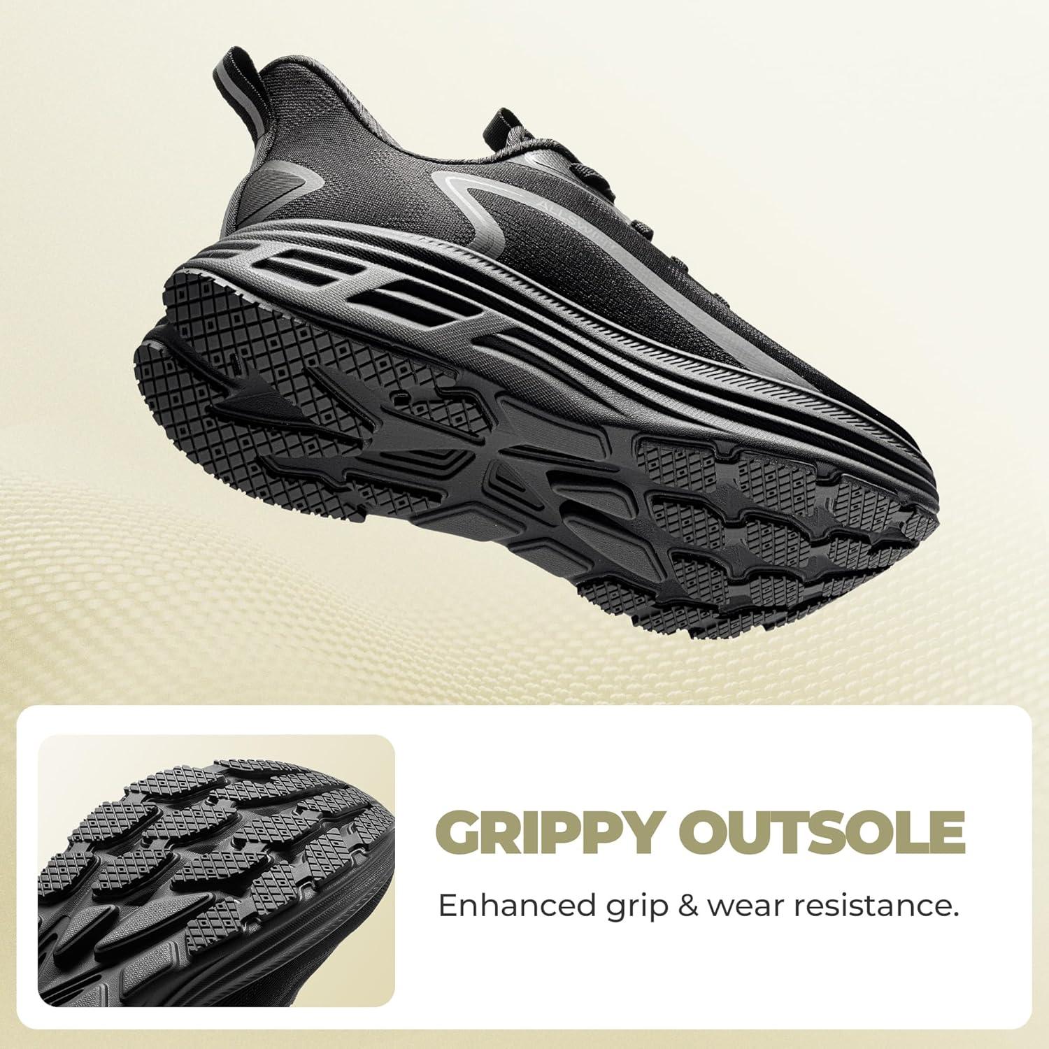 imageWomens Slip On Walking Shoes HandsFree Cushion Running Tennis Shoes NonSlip Comfortable Workout Gym Sports Athletic Fashion SneakersBlack