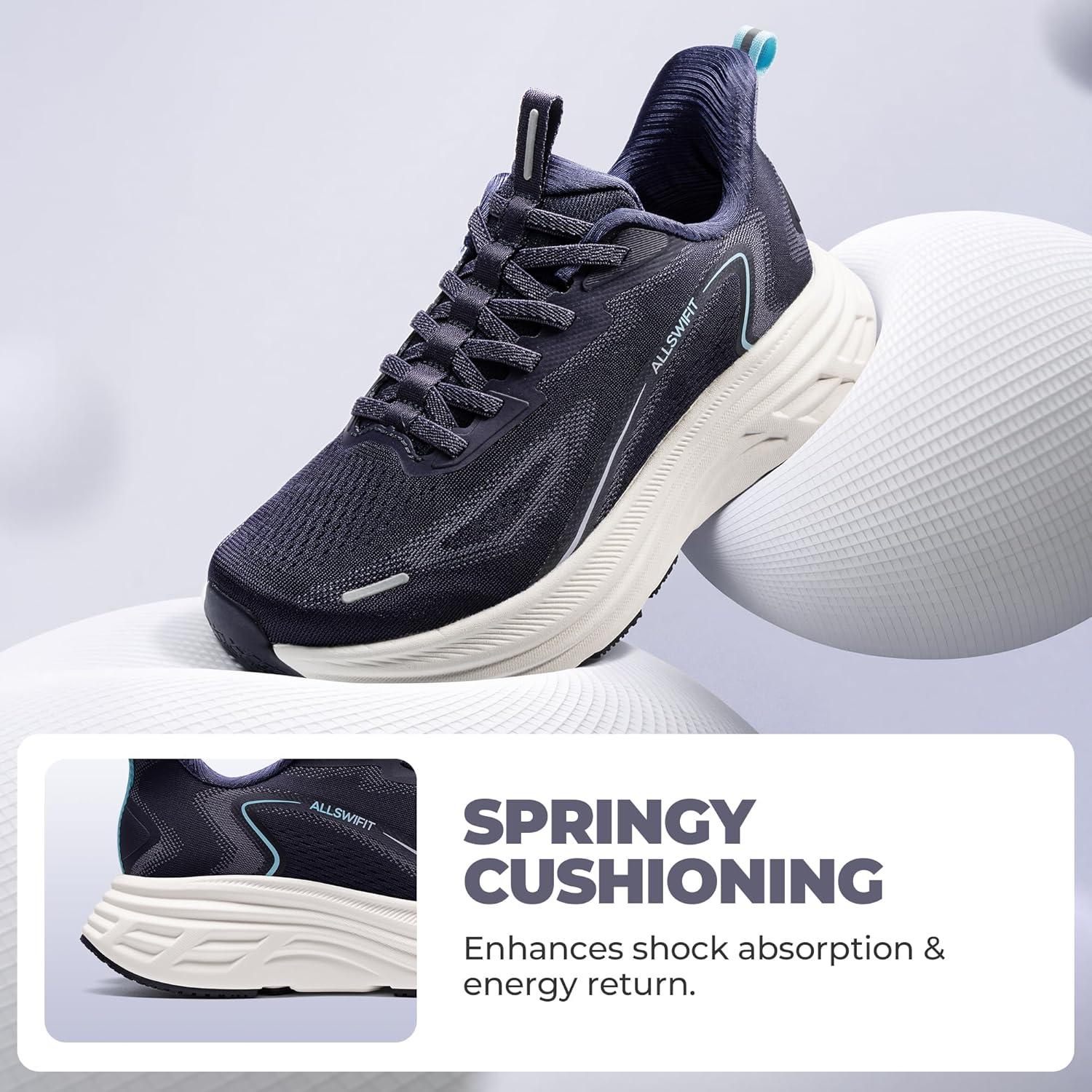 imageWomens Slip On Walking Shoes HandsFree Cushion Running Tennis Shoes NonSlip Comfortable Workout Gym Sports Athletic Fashion SneakersBlue