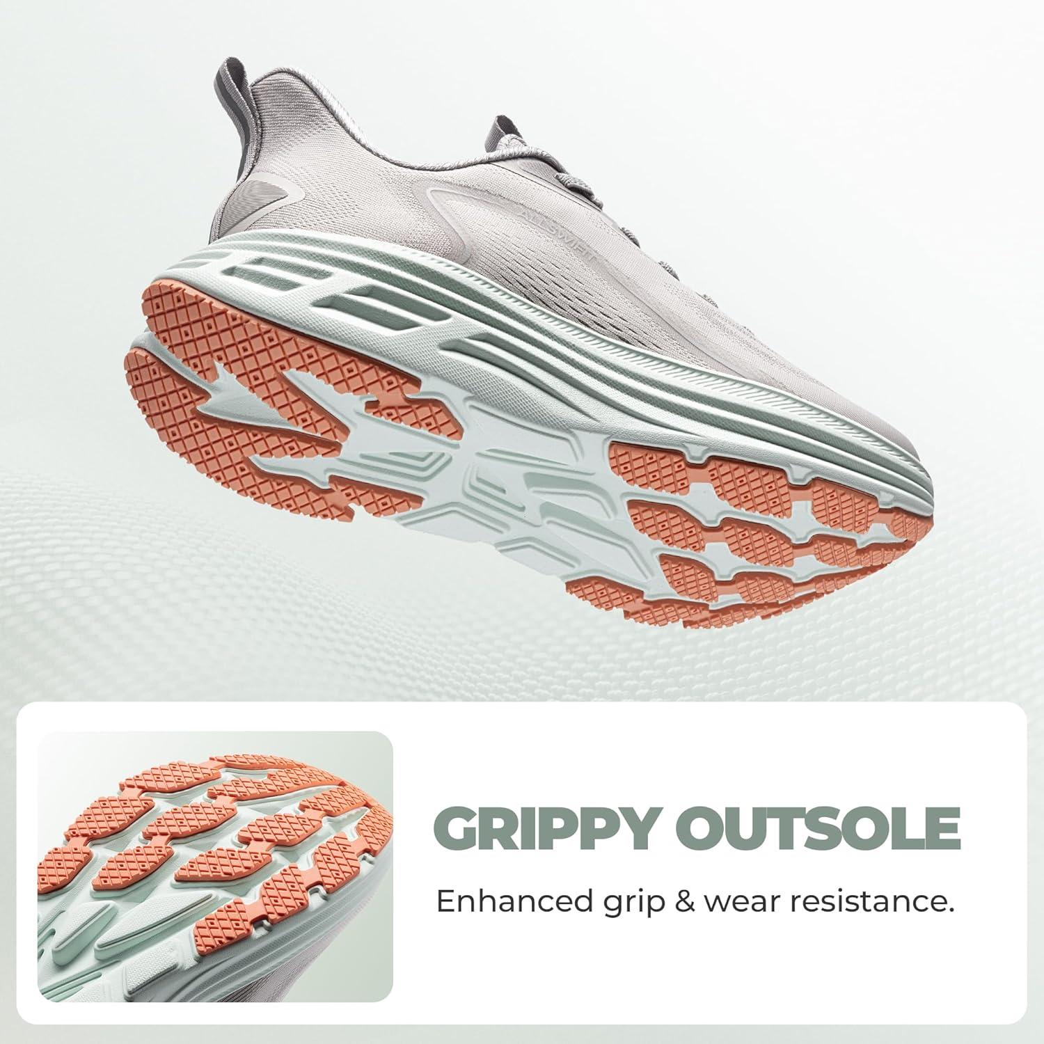 imageWomens Slip On Walking Shoes HandsFree Cushion Running Tennis Shoes NonSlip Comfortable Workout Gym Sports Athletic Fashion SneakersGrey