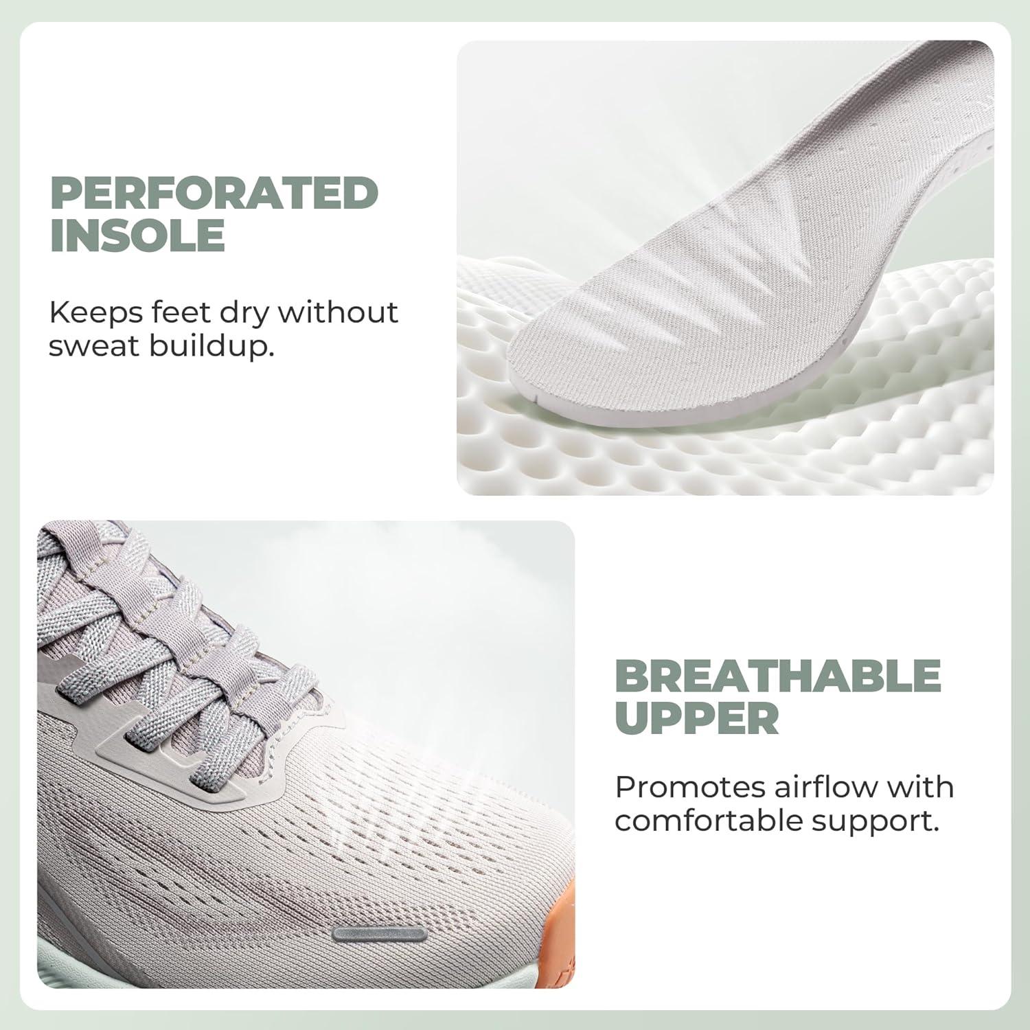 imageWomens Slip On Walking Shoes HandsFree Cushion Running Tennis Shoes NonSlip Comfortable Workout Gym Sports Athletic Fashion SneakersGrey