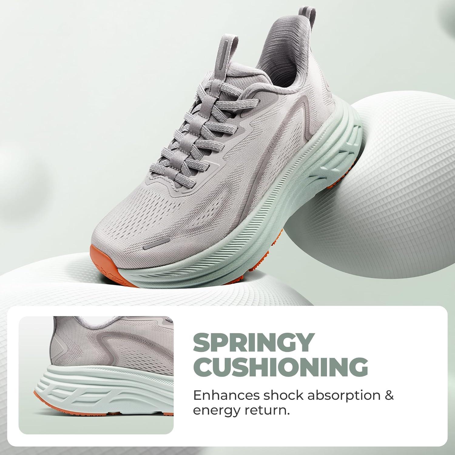 imageWomens Slip On Walking Shoes HandsFree Cushion Running Tennis Shoes NonSlip Comfortable Workout Gym Sports Athletic Fashion SneakersGrey