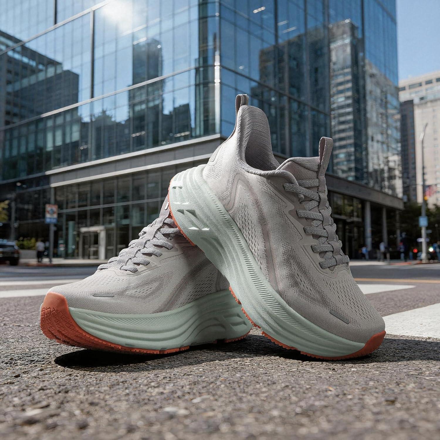 imageWomens Slip On Walking Shoes HandsFree Cushion Running Tennis Shoes NonSlip Comfortable Workout Gym Sports Athletic Fashion SneakersGrey