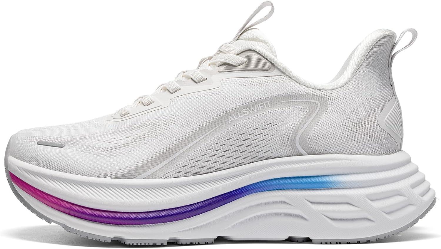 imageWomens Slip On Walking Shoes HandsFree Cushion Running Tennis Shoes NonSlip Comfortable Workout Gym Sports Athletic Fashion SneakersWhite