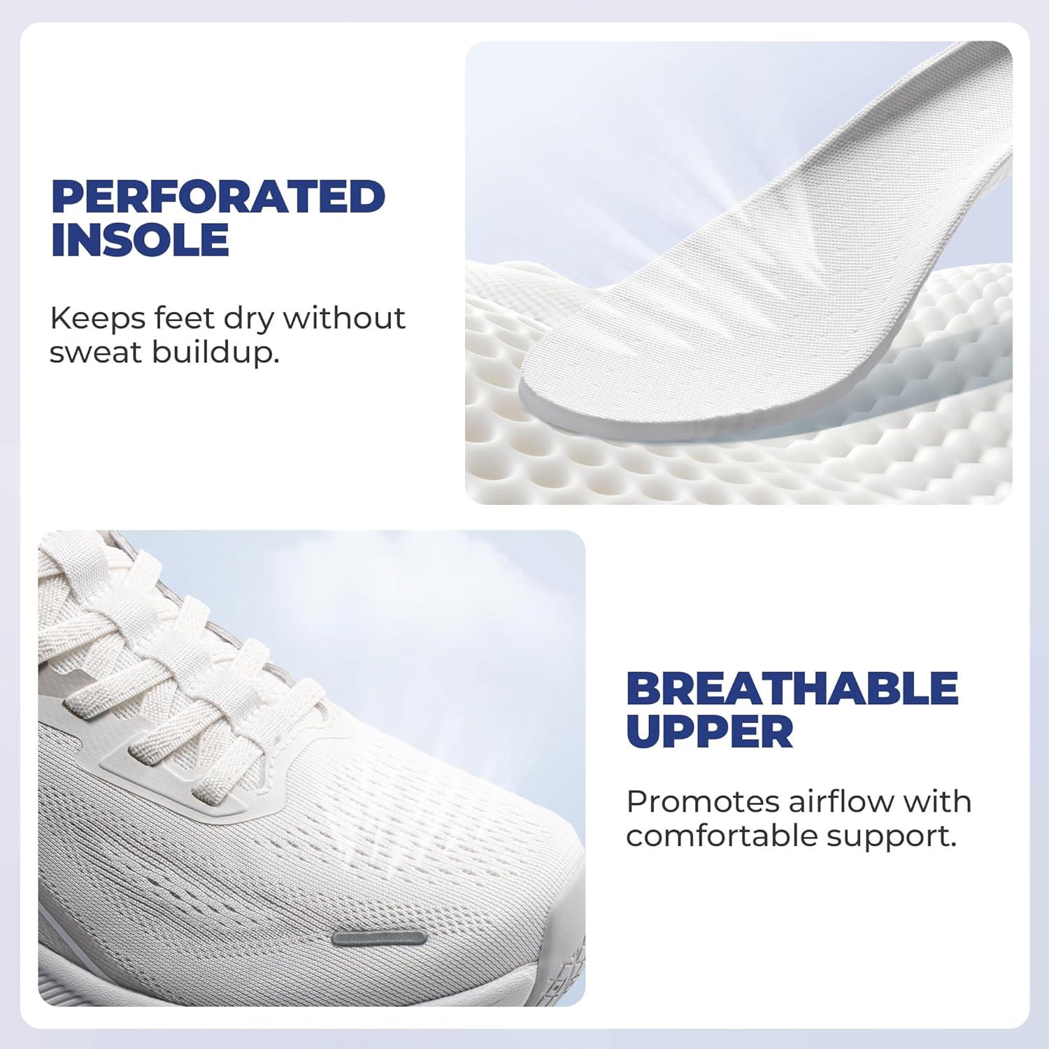 imageWomens Slip On Walking Shoes HandsFree Cushion Running Tennis Shoes NonSlip Comfortable Workout Gym Sports Athletic Fashion SneakersWhite