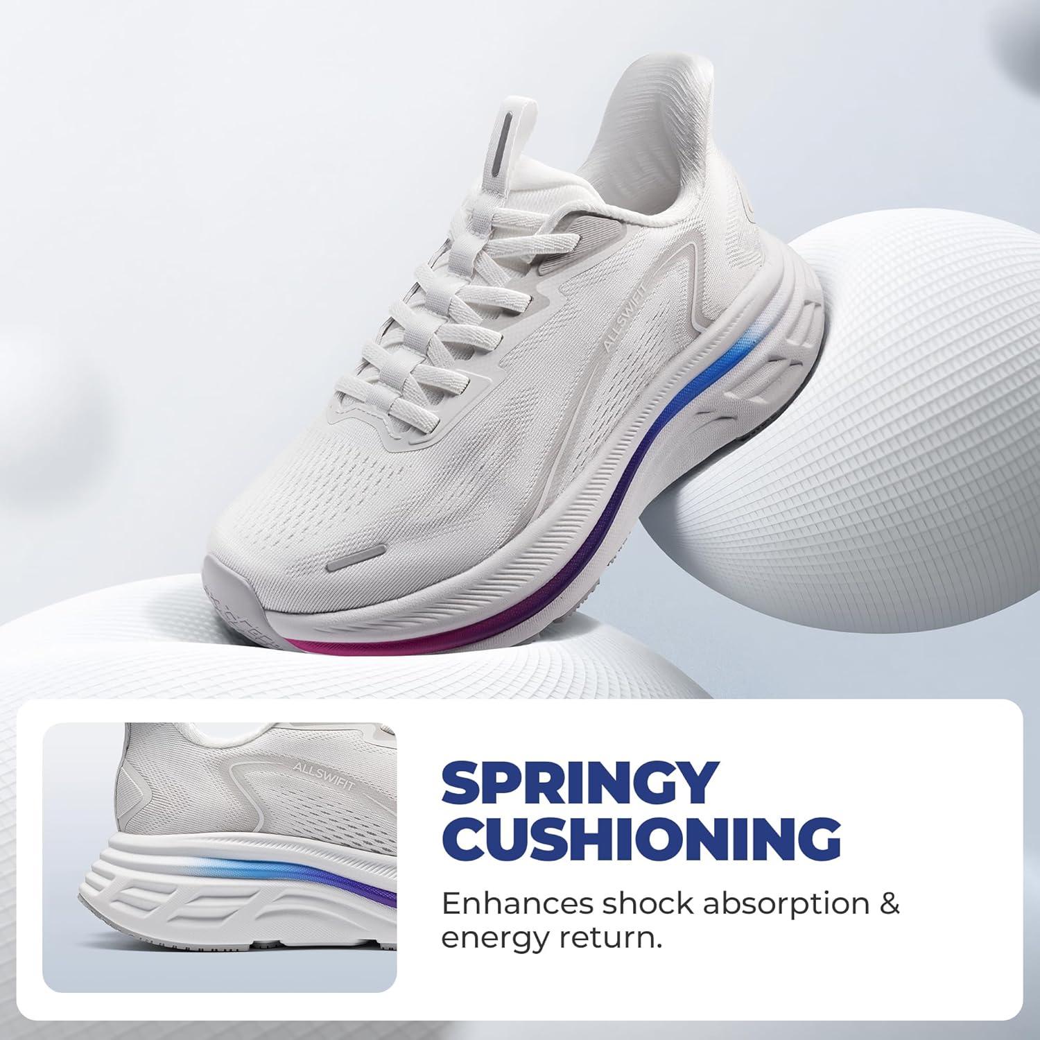 imageWomens Slip On Walking Shoes HandsFree Cushion Running Tennis Shoes NonSlip Comfortable Workout Gym Sports Athletic Fashion SneakersWhite