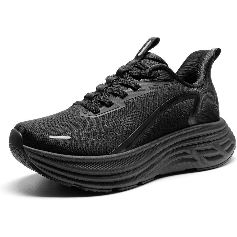 imageWomens Slip On Walking Shoes HandsFree Cushion Running Tennis Shoes NonSlip Comfortable Workout Gym Sports Athletic Fashion SneakersBlack