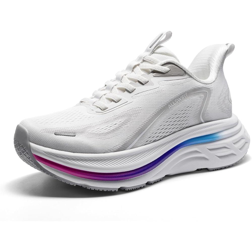 imageWomens Slip On Walking Shoes HandsFree Cushion Running Tennis Shoes NonSlip Comfortable Workout Gym Sports Athletic Fashion SneakersWhite