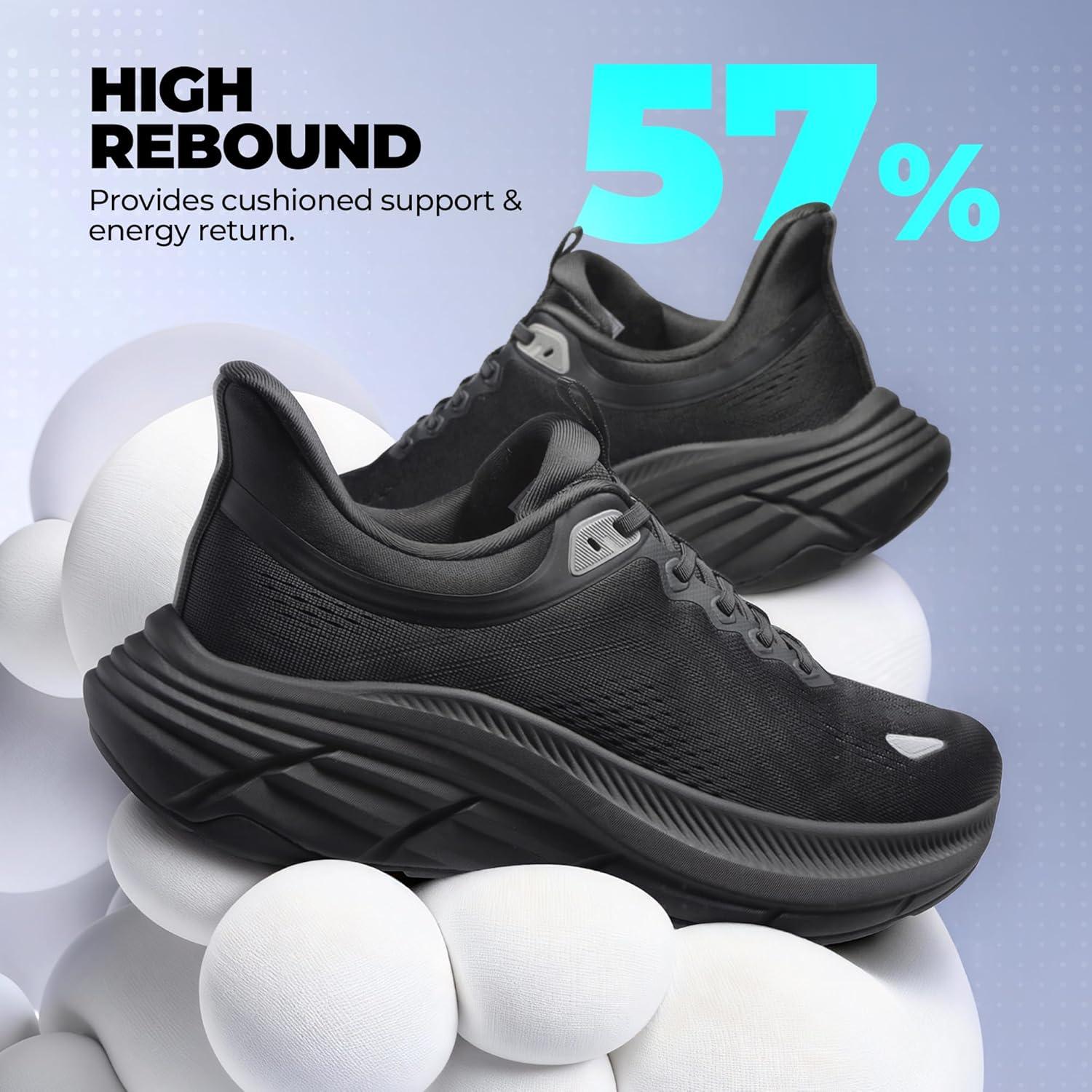 imageNORTIV 8 Mens Slip On Walking Shoes HandsFree Running Tennis Cushioning Non Slip Athletic Gym Workout Comfortable Fashion SneakersAll Black
