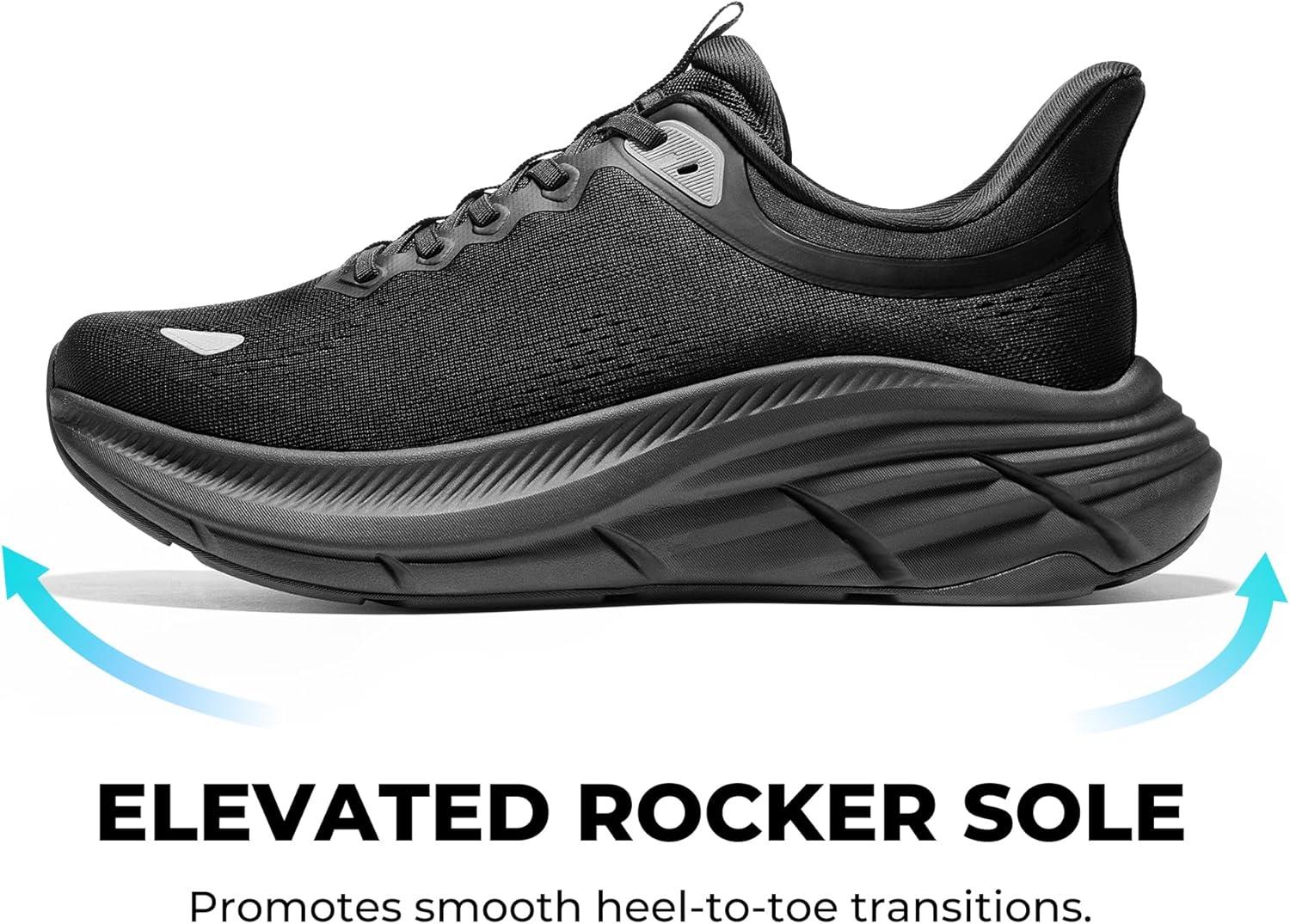 imageNORTIV 8 Mens Slip On Walking Shoes HandsFree Running Tennis Cushioning Non Slip Athletic Gym Workout Comfortable Fashion SneakersAll Black
