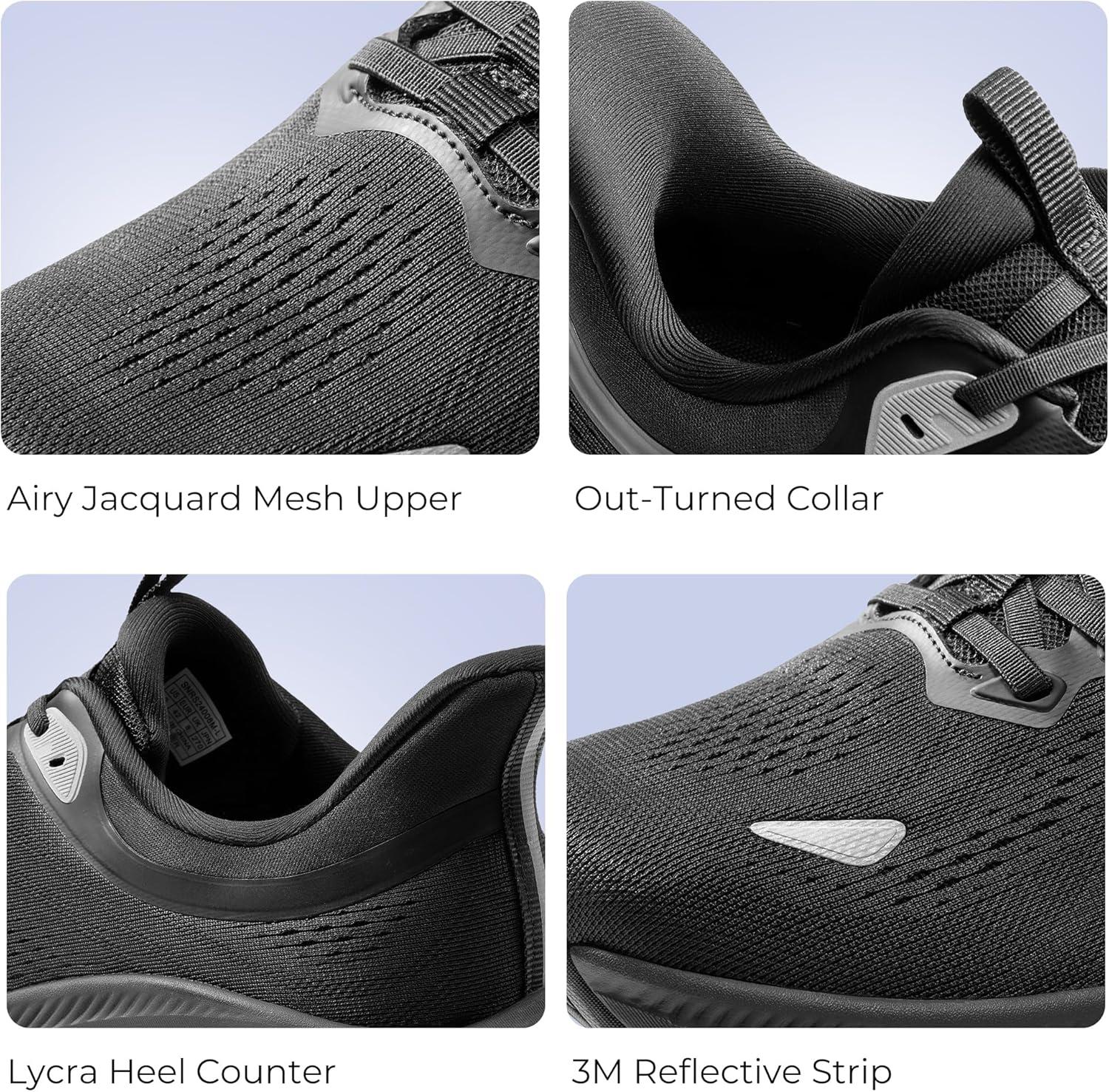 imageNORTIV 8 Mens Slip On Walking Shoes HandsFree Running Tennis Cushioning Non Slip Athletic Gym Workout Comfortable Fashion SneakersAll Black