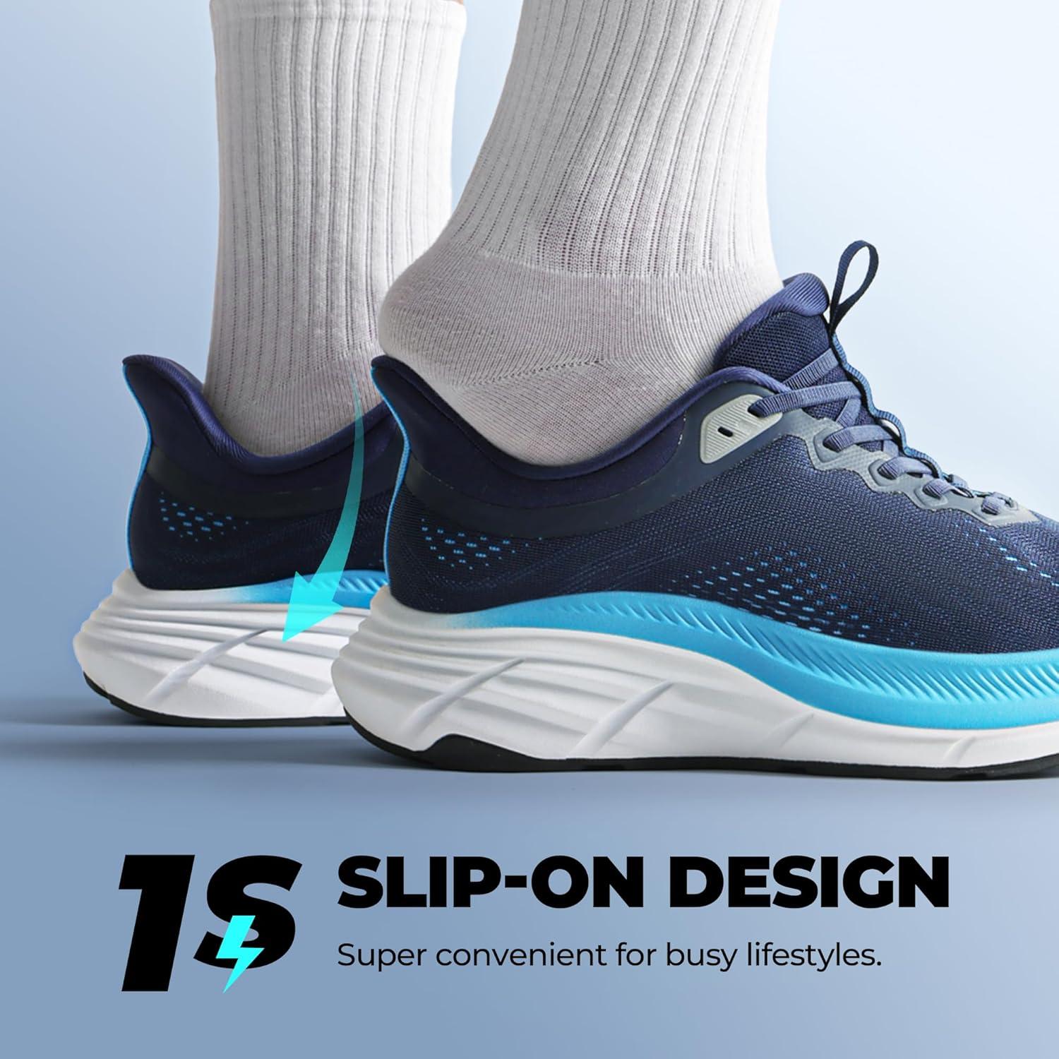 imageNORTIV 8 Mens Slip On Walking Shoes HandsFree Running Tennis Cushioning Non Slip Athletic Gym Workout Comfortable Fashion SneakersBlue