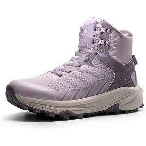 NORTIV 8 Women’s Hiking Boots Waterproof with Arch Support Sneakers Walking Outdoor Comfortable Lightweight Boot Echo Mid(Light Purple)