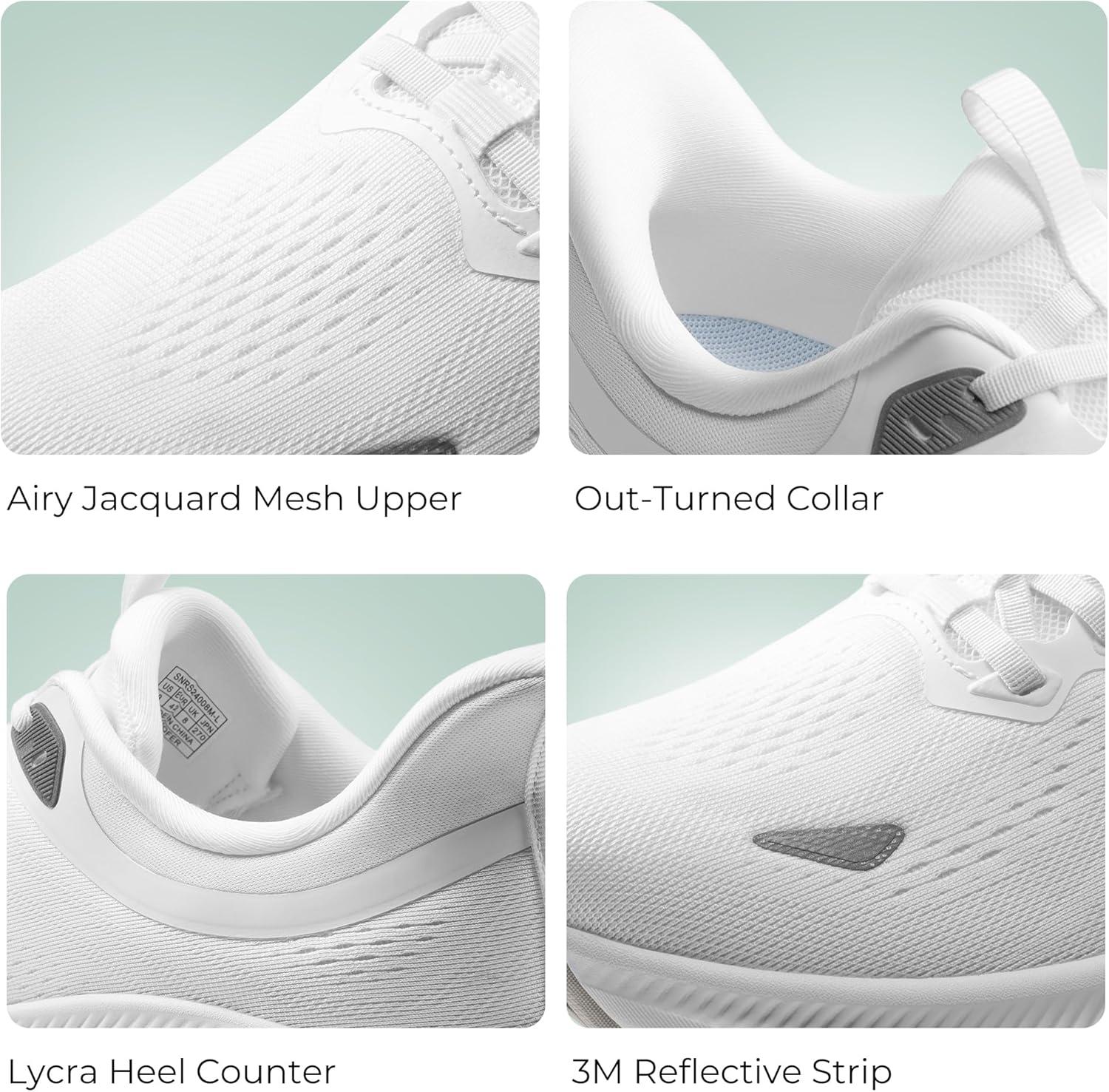 imageNORTIV 8 Mens Hands Free Slip On Walking Running Shoes Cushioning Non Slip Tennis Athletic Gym Workout Comfortable Fashion SneakersWhite