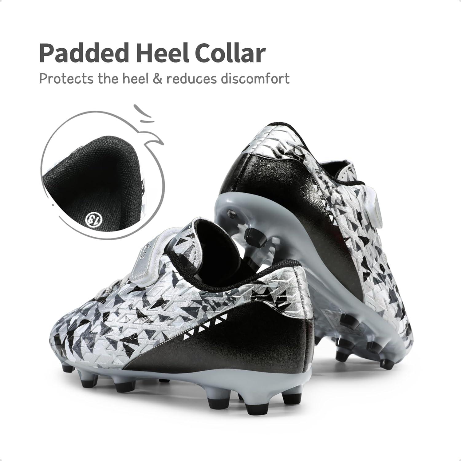 imageDREAM PAIRS Boys Girls Soccer Cleats Kids Football Shoes for LittleBig KidBlackGrey