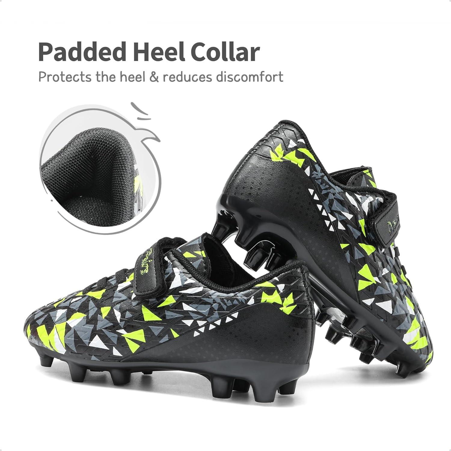 imageDREAM PAIRS Boys Girls Soccer Cleats Kids Football Shoes for LittleBig KidBlackNeon Green