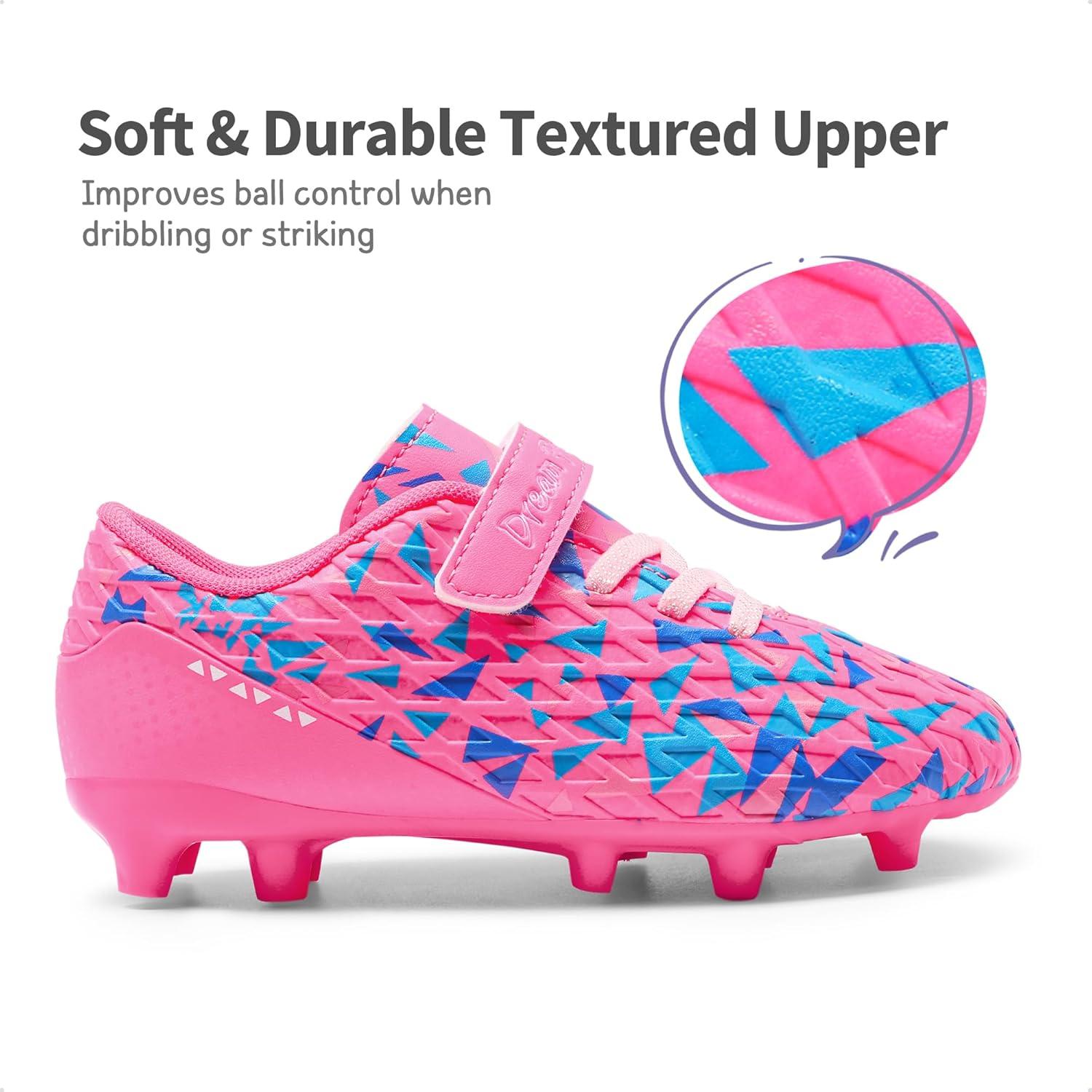 imageDREAM PAIRS Boys Girls Soccer Cleats Kids Football Shoes for LittleBig KidHot PinkRoyal Blue