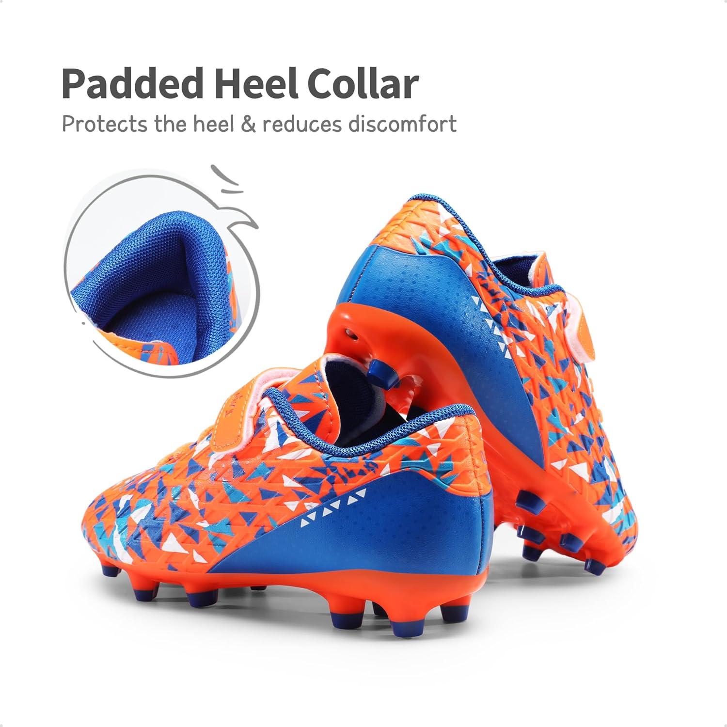 imageDREAM PAIRS Boys Girls Soccer Cleats Kids Football Shoes for LittleBig KidOrangeBlue