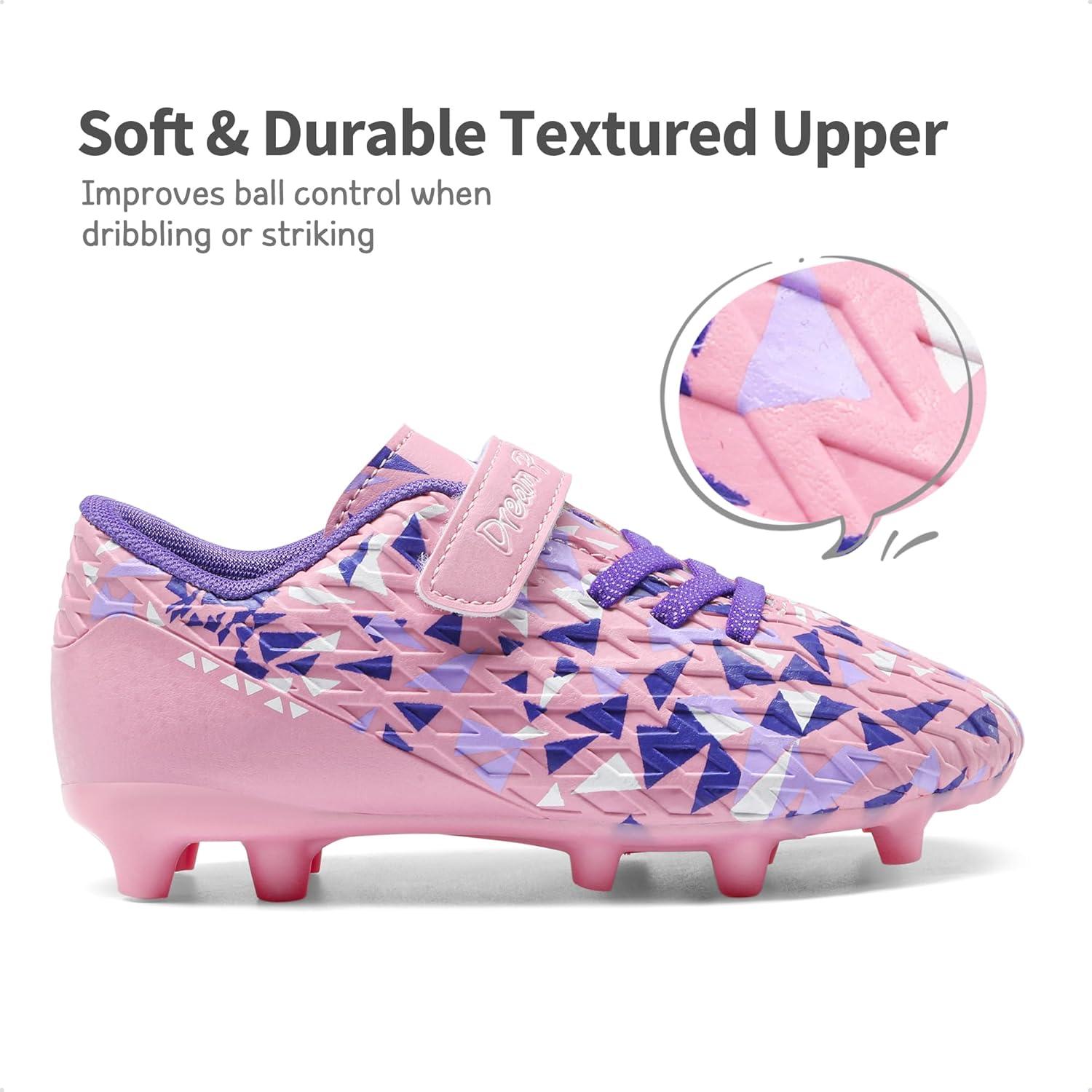 imageDREAM PAIRS Boys Girls Soccer Cleats Kids Football Shoes for LittleBig KidPinkPurple