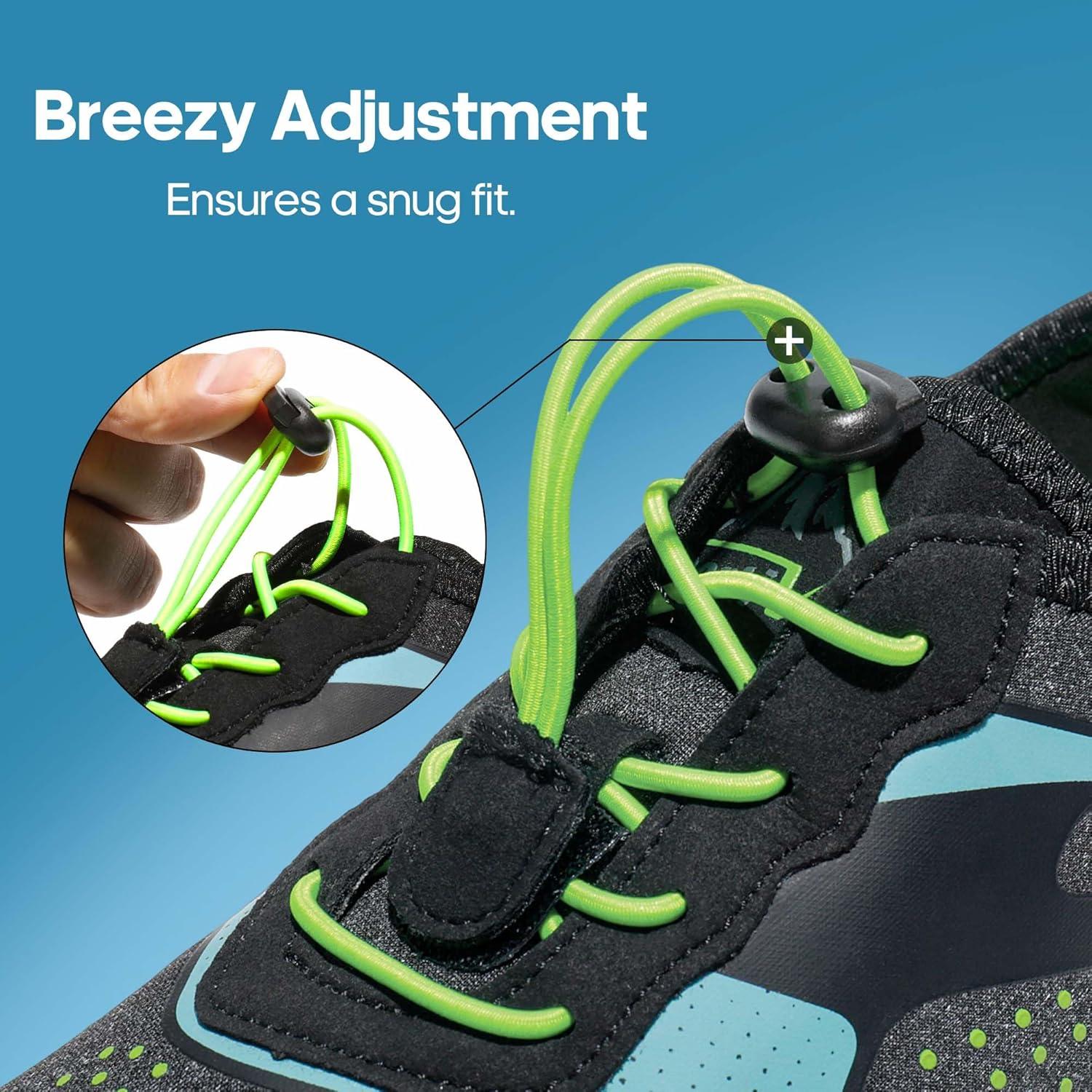 imageNORTIV 8 Mens Water Shoes Barefoot Athletic Lightweight Sports Aqua Shoes Outdoor Swim Fishing Hiking Diving Surf Walking Water Shoe TREKMANBlackNeonGreen