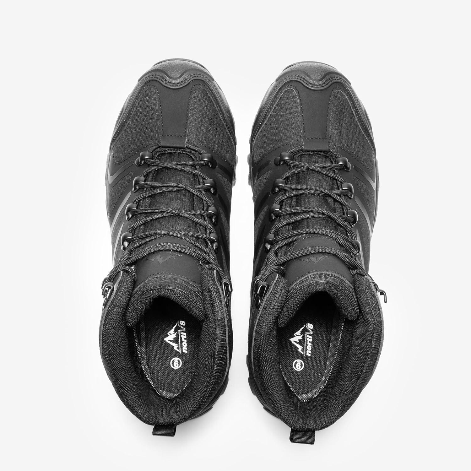 imageNORTIV 8 Mens Waterproof Steel Toe Work BootsAll Black