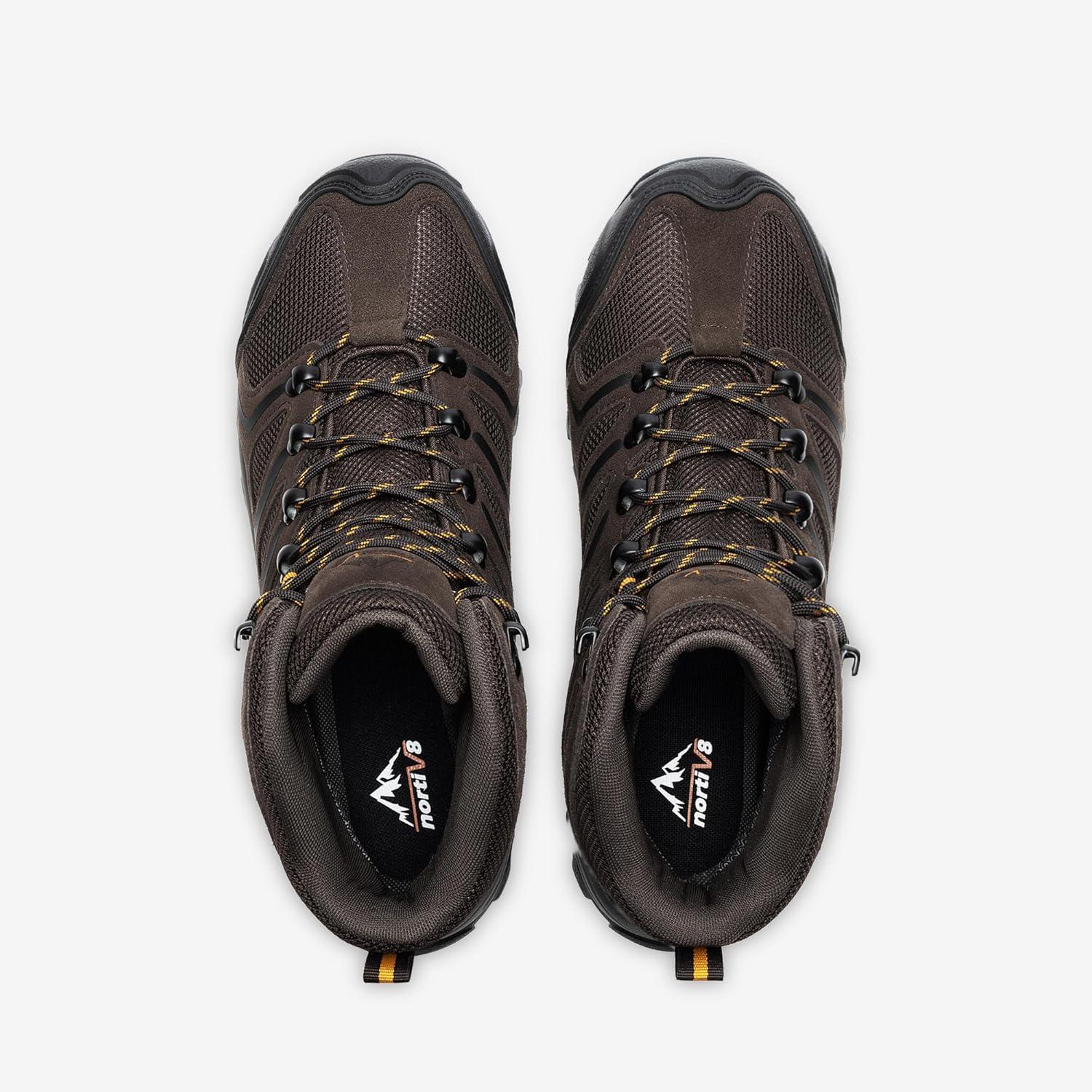imageNORTIV 8 Mens Waterproof Steel Toe Work BootsBrown